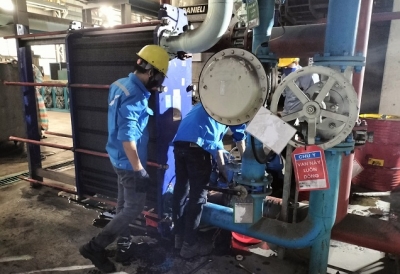 Bảo trì Thiết bị trao đổi nhiệt – Hê làm mát dầu trung tâm  Nhà Máy Luyên Cán Thép